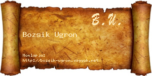 Bozsik Ugron névjegykártya